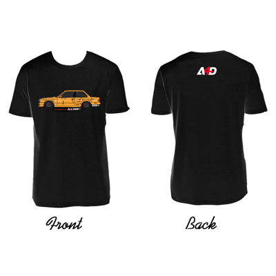 Póló fekete férfi motívum All4Drift upgrade 03 - nyomtassa mindkét oldalra