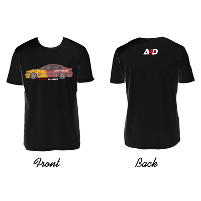 Póló fekete férfi motívum All4Drift upgrade 03 - nyomtassa mindkét oldalra