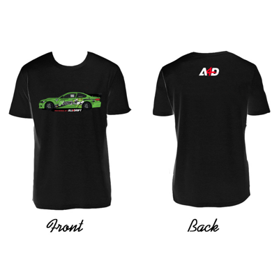 Póló fekete férfi motívum All4Drift upgrade 03 - nyomtassa mindkét oldalra