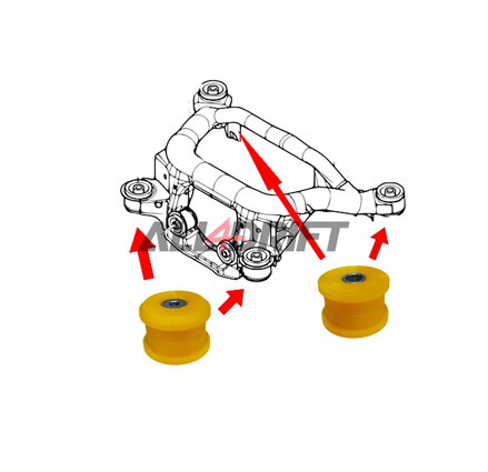 Teljes poliuretán rezgéscsillapító készlet tengelyhez (elöl + hátul) BMW E46 +motor/váltó