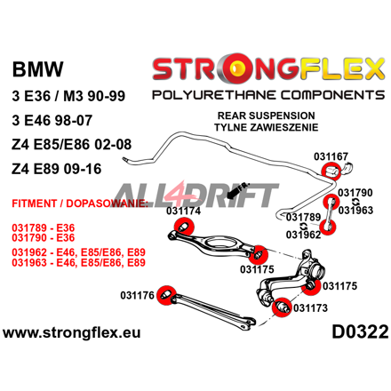 036206B Első és hátsó futómű szilent készlet BMW E46 / Z4