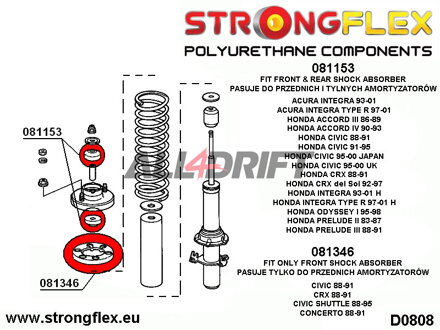 081346B Első rugótányér szilent - Honda IV (88-91) EC / ED / EE / EF / EX