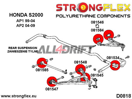 086152A Hátsó futómű szilent készlet AP2 SPORT - Honda AP2 (04-09)