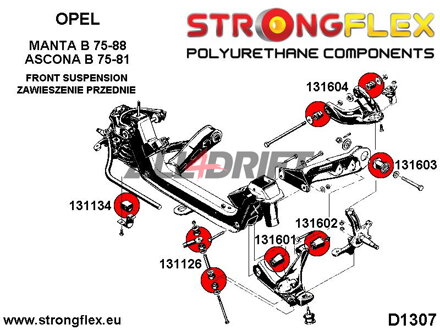 131602A Első alsó lengőkar hátsó szilent SPORT Opel Ascona / Manta
