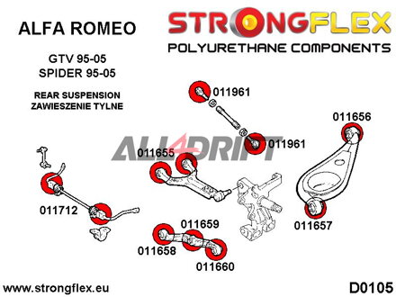 011659A Hátsó alsó lengőkar lengéscsillapító szilent SPORT - Alfa Romeo GTV (95-05) type 916