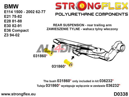 036232A Hátsó hosszlengőkar készlet - excentrikus SPORT BMW