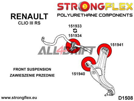151941A Első lengőkar hátsó szilent SPORT - Renault III RS