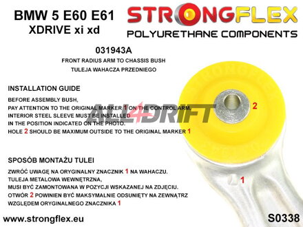 036249A Teljes poliuretán futómű szilent készlet SPORT BMW E6x