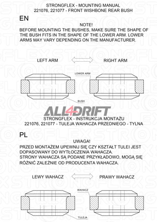 221076A Első lengőkar hátsó szilent SPORT - Seat Arosa 6H (98-04)