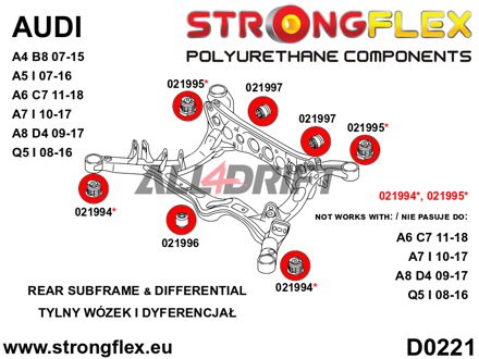 021997B Hátsó differenciálmű hátsó tartó szilent Audi