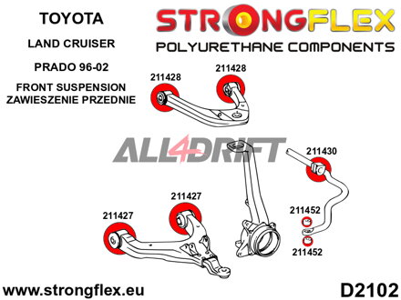 211428A Első felső lengőkar szilent SPORT Toyota 4Runner / Land Cruiser
