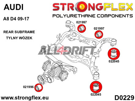021997B Hátsó differenciálmű hátsó tartó szilent Audi