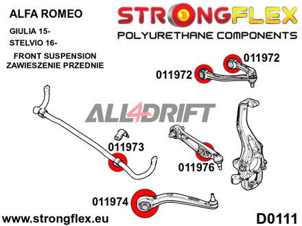 016252A Első futómű szilent készlet SPORT - Alfa Romeo Stelvio (16-)