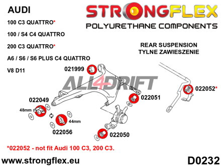 022056A Hátsó alsó lengőkar első szilent 44mm SPORT Audi