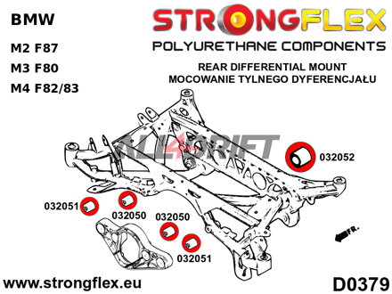 032051B Hátsó differenciálmű tartó első szilent BMW