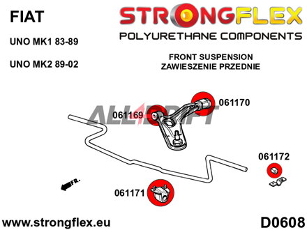 061172B Első stabilizátor külső szilent - Fiat Uno MK1/MK2/Turbo (83-02)