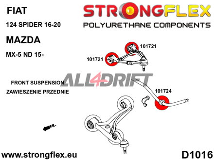 101724A Első stabilizátor szilent 22,7mm SPORT Fiat / Mazda
