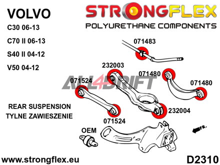 071524A Hátsó alsó lengőkar első szilent SPORT Ford / Mazda / Volvo