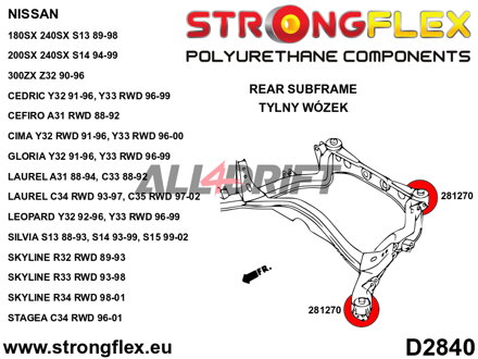 286217B Teljes futómű szilent készlet R33 R34 RWD - Nissan R33 (93-98) RWD