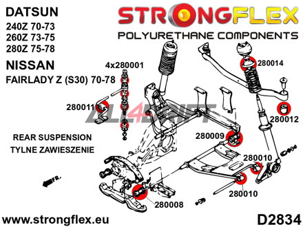 280001B Első és hátsó stabilizátor pálca szilent Datsun / Nissan
