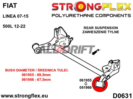 061955B Hátsó híd szilent 69,5mm