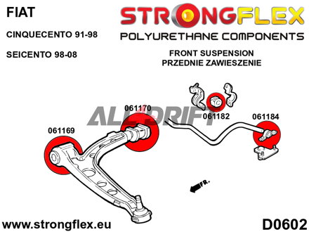 066048B Első futómű szilent készlet Fiat Cinquecento / Seicento