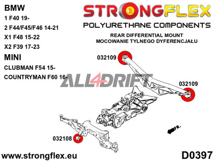 032109A Hátsó differenciálmű támasztó szilent SPORT BMW / Mini