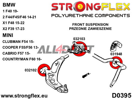 036113B Teljes poliuretán futómű szilent készlet BMW / Mini