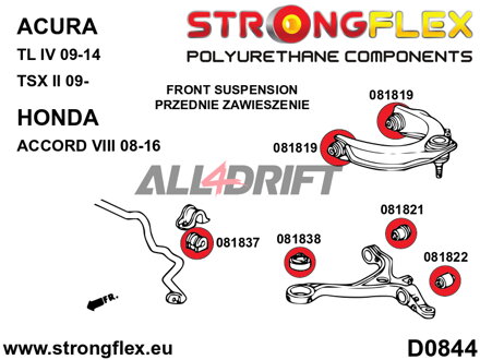 081821A Első alsó lengőkar hátsó szilent SPORT - Acura III (03-08) UA6 / UA7
