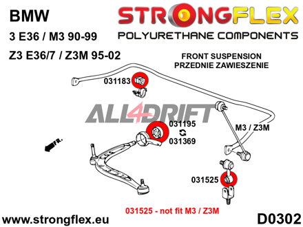 031195A Első alsó lengőkar szilent - centrikus 60mm SPORT BMW