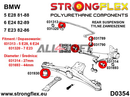 036052A Teljes futómű szilent készlet SPORT BMW E24 / E28