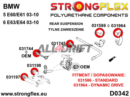 036248A Teljes poliuretán futómű szilent készlet SPORT BMW E6x / E65