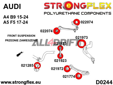 026282B Első futómű szilent készlet Audi A4 / A5