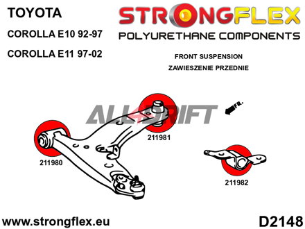 211980B Első lengőkar – első szilent - Toyota VI (87-92) E90