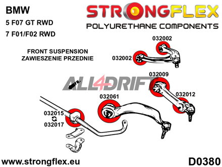 036081A Teljes poliuretán futómű szilent készlet SPORT - BMW F01 / F02 RWD