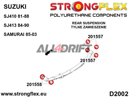 206156A Első és hátsó futómű szilent készlet SPORT - Suzuki Samurai / SJ410 / SJ413 (81-03)