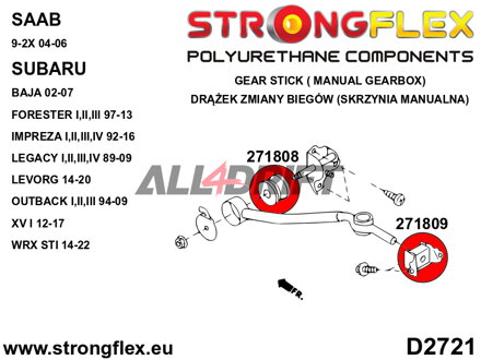 271808B Sebességváltó kar stabilizátor szilent - Saab 9-2X (04-06)