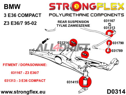 036108A Teljes futómű szilent készlet SPORT BMW E36 Compact
