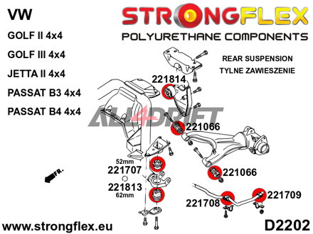226238A Teljes futómű szilent készlet SPORT - Volkswagen 19E / 1G Country / Syncro / Rallye / 4x4