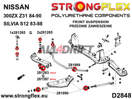 286228A Teljes futómű szilent készlet SPORT - Nissan IV (83-88) S12