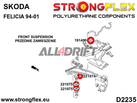 191490A Első stabilizátor szilent SPORT - Skoda Felicia (94-01)