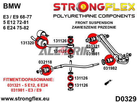 032118A Első összekötő rúd a bölcsőhöz szilent SPORT BMW E3 / E9 / E12 / E24