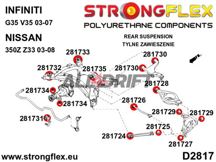 281728A Hátsó alsó lengőkar belső szilent SPORT Infiniti / Nissan