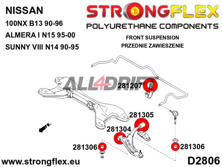 281304A Első lengőkar első szilent SPORT - Nissan 100NX (90-96) B13