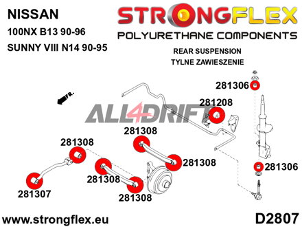 281208B Hátsó stabilizátor szilent Infiniti / Nissan