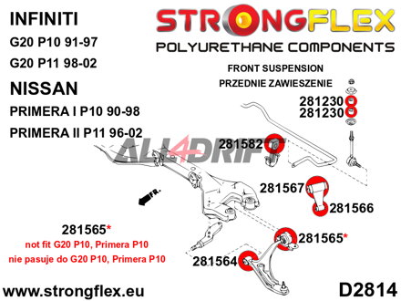281566A Első felső lengőkar szilent SPORT Infiniti / Nissan