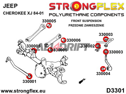 330006A Első alsó lengőkar szilent SPORT - Jeep II (84-01) XJ
