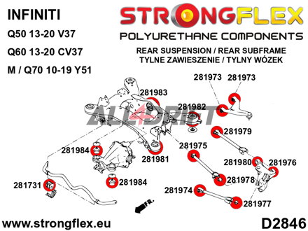 286231A Teljes futómű szilent készlet SPORT - Infiniti Q50 (13-20) V37