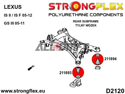 216235A Teljes poliuretán futómű szilent készlet SPORT - Lexus III (05-11) S190