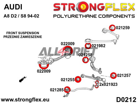 021258A Első alsó lengőkar hátsó szilent SPORT Audi / Seat / Škoda / VW